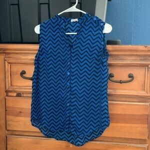 Blue stripped blouse for women size M